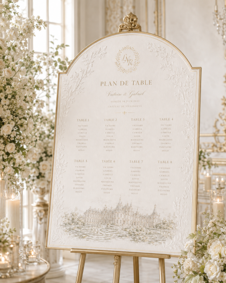 Plans de table de mariage haut de gamme